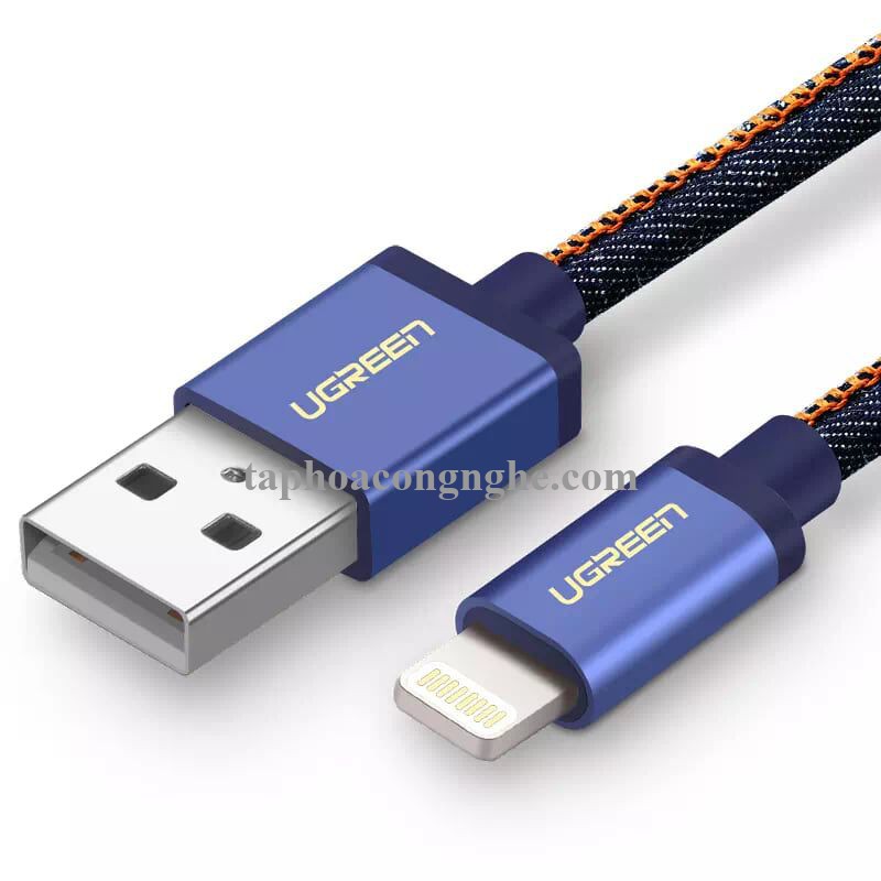 Ugreen 40339 0.5M màu Xanh Cáp Lightning sạc + truyền dữ liệu cho iPhone US199 30040339